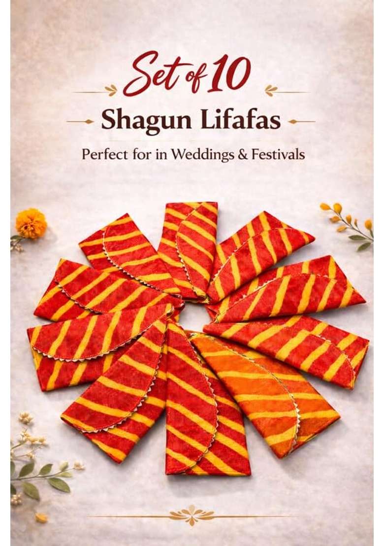 Navkathanak Red Cloth Shagun Lifafa Pack of 10 - Indya