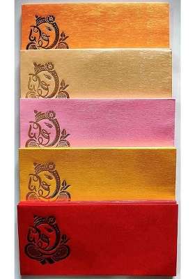 Peeplvalue Premium Golden Ganpati Design 500 Pcs Designer Money Gift Envelope Shagun Lifafa Multicolor
