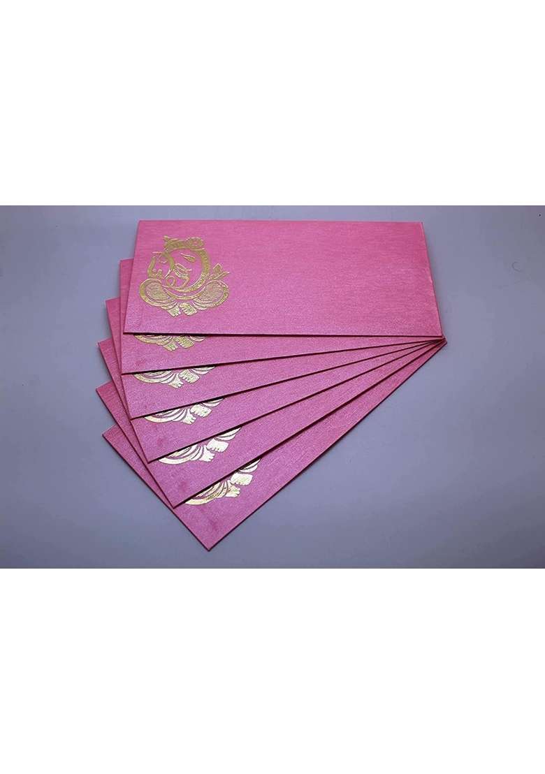 Peeplvalue Premium Golden Ganpati Design 500 Pcs Designer Money Gift Envelope Shagun Lifafa Multicolor - Indya