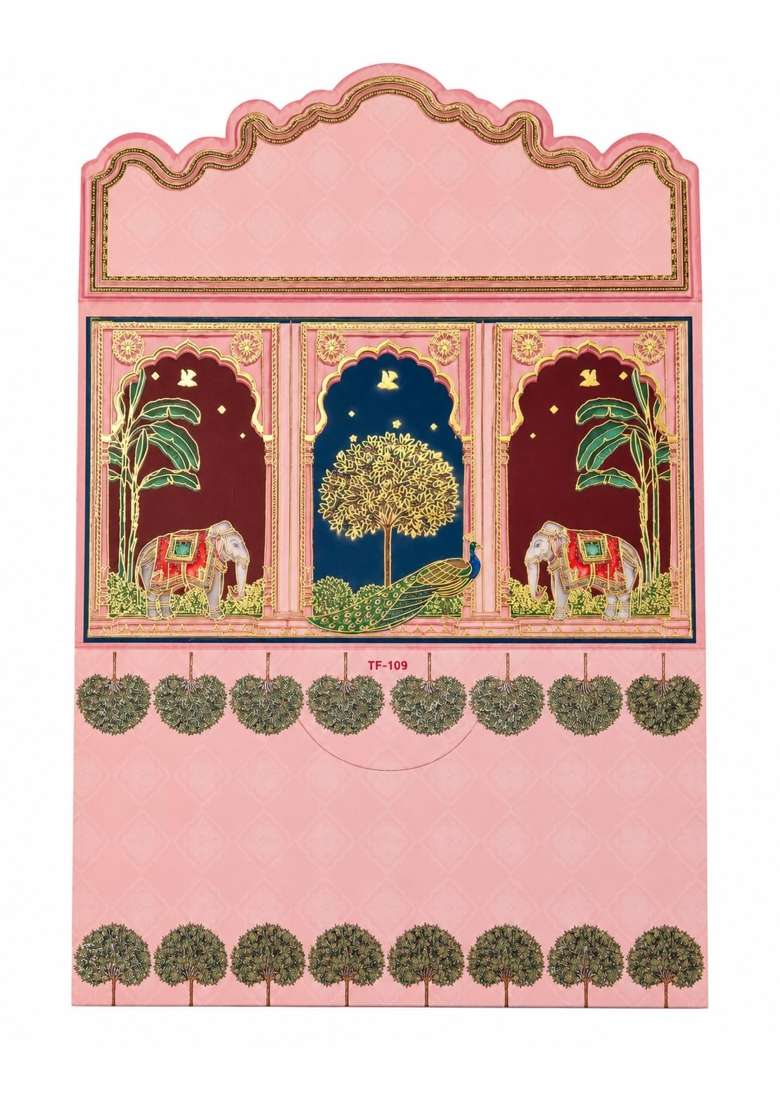 Fonsie Pink Cash Shagun Fancy Design Envelopes Pack of 50 - Indya