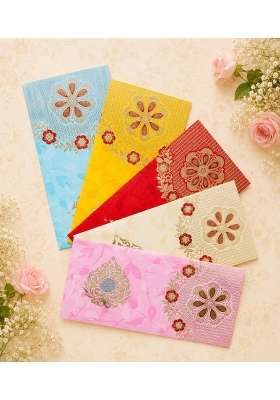Decorative Shagun Envelopes with Floral Foil Print Envelopes for Gifting Cash Money Sagan Envelope Lifafa