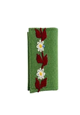 Urbane Essence Botanical Harvest Green Jute Wallet for Women