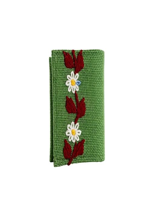 Urbane Essence Botanical Harvest Green Jute Wallet for Women