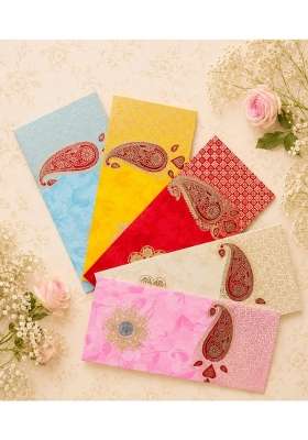 Shagun Envelopes with Paisley Print Envelopes for Gifting Cash Money Sagan Envelope Lifafa Wedding Occasion