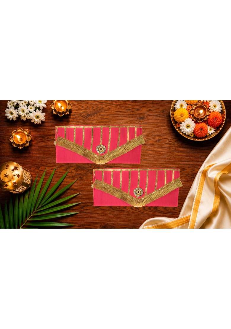 Navkathanak Red Cloth Shagun Lifafa Pack of 2 - Indya