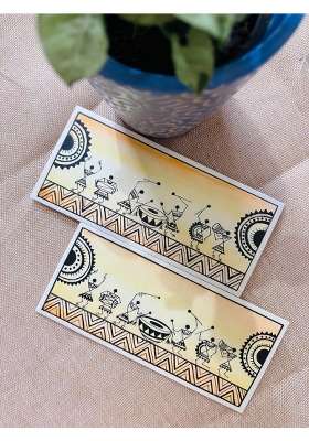 White Handpainted Envelopes Unique Hand Painted Design Shagun Envelopes Designer Pack of 10