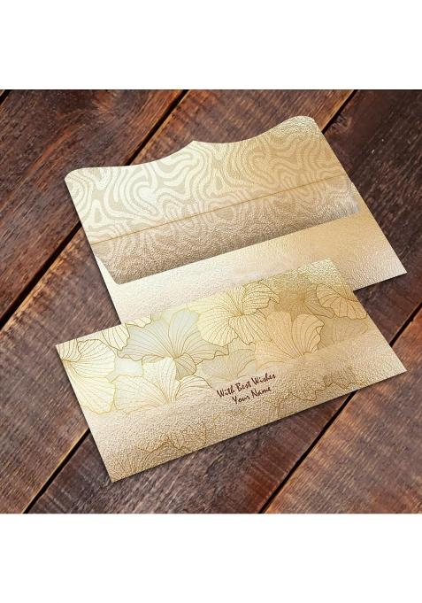 Brown Cloud Customised Shagun Money Gift Envelope Lifafa Printed on Pearl Finish Card with Inside Pack of 20