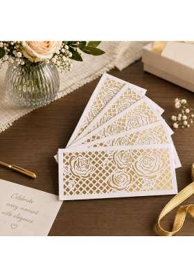 Izels Premium Shagun Envelopes Lifafa Laser Cut Money Gift Covers for Weddings Birthdays Pack of 30