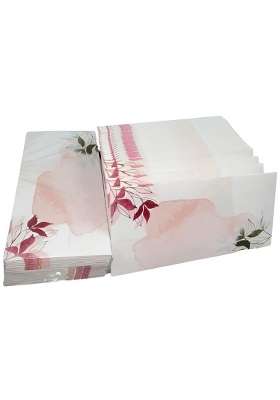 Blessings Money Gifting Envelopes Pink and Green Leaves Design White Colour Set of 100