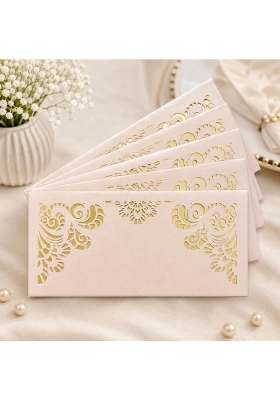 Izels Premium Shagun Envelopes Lifafa Laser Cut Money Gift Covers for Weddings Birthdays Pack of 30
