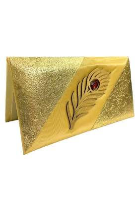 Vanya Creations Rectangle Shape Satin Cloth Fabric with Acrylic Morpankh Design Designer Fancy Pack of 4