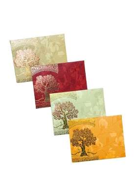 Vanya Creations Rectangle Shape Metallic Paper Pocket Size Small Shagun Envelopes for Gifting Cash Pack of 100
