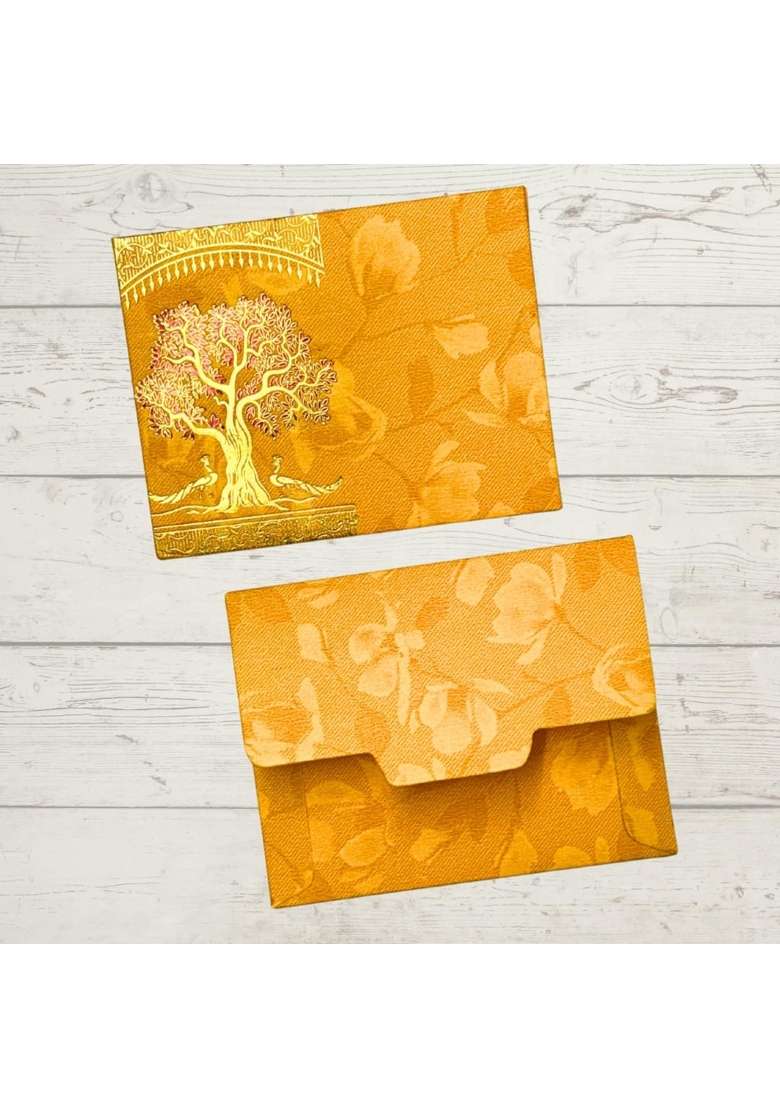Vanya Creations Rectangle Shape Metallic Paper Pocket Size Small Shagun Envelopes for Gifting Cash Pack of 100 - Indya