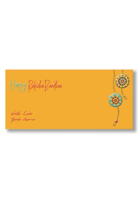 Brown Cloud Customised Exclusive Rakhi Rakshabandhan Velvet Finish Embossed Printed Shagun Money Pack of 10