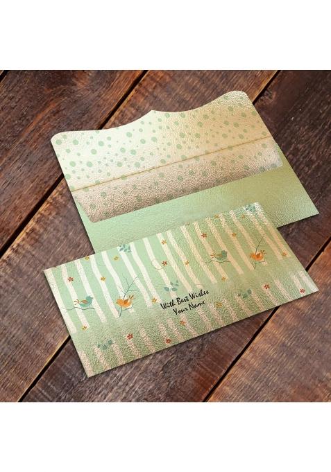 Brown Cloud Customised Shagun Money Gift Envelope Lifafa Printed on Pearl Finish Card with Inside Pack of 20