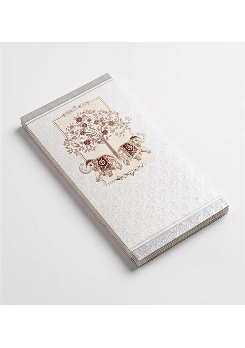 V Multicolour Royal Elephant Shagun Envelope Vertical Cash Cover for Cash Gifting - Indya