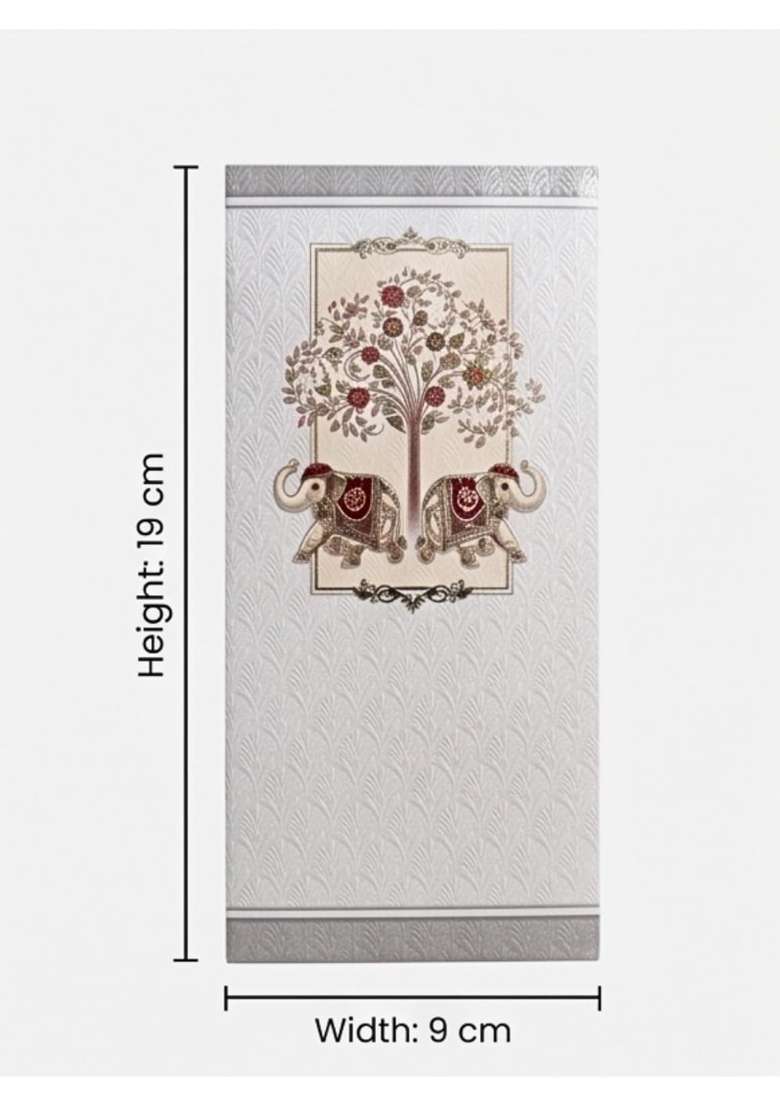 V Multicolour Royal Elephant Shagun Envelope Vertical Cash Cover for Cash Gifting - Indya