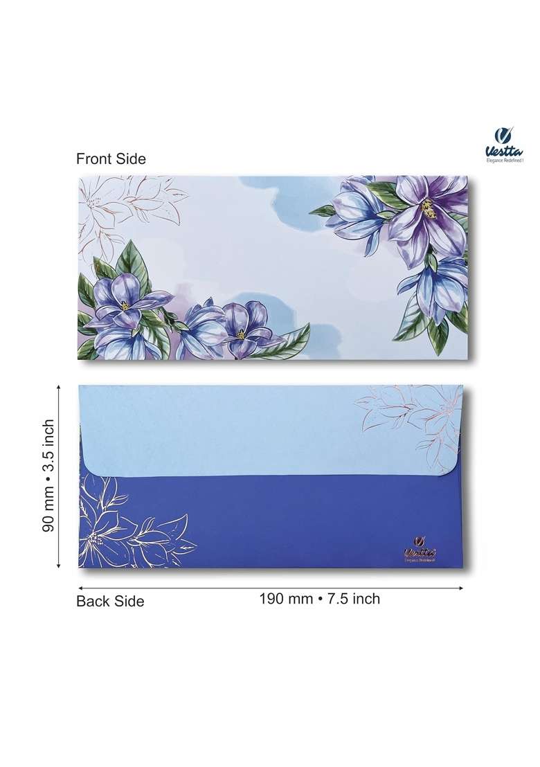 Vestta Elegance Redefined Shagun Envelopes for Money Floral Vintage Design Matt Finish 7 and Half L - Indya
