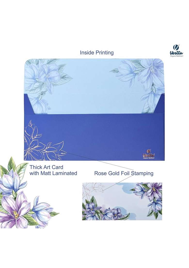 Vestta Elegance Redefined Shagun Envelopes for Money Floral Vintage Design Matt Finish 7 and Half L - Indya