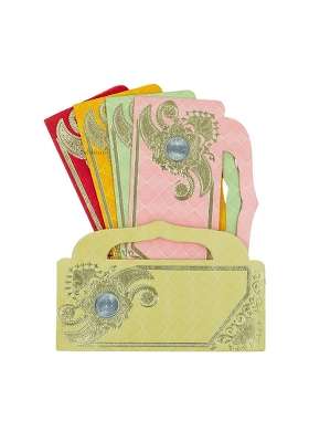 Transbound Multicolor 40 Pcs Premium Purse Shape Shagun Envelopes with Coin for Cash Gifts in Weddings