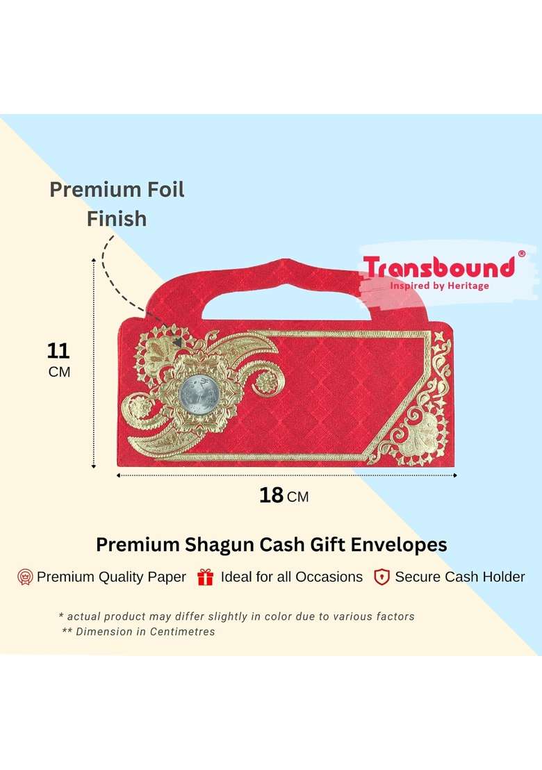 Transbound Multicolor 40 Pcs Premium Purse Shape Shagun Envelopes with Coin for Cash Gifts in Weddings - Indya