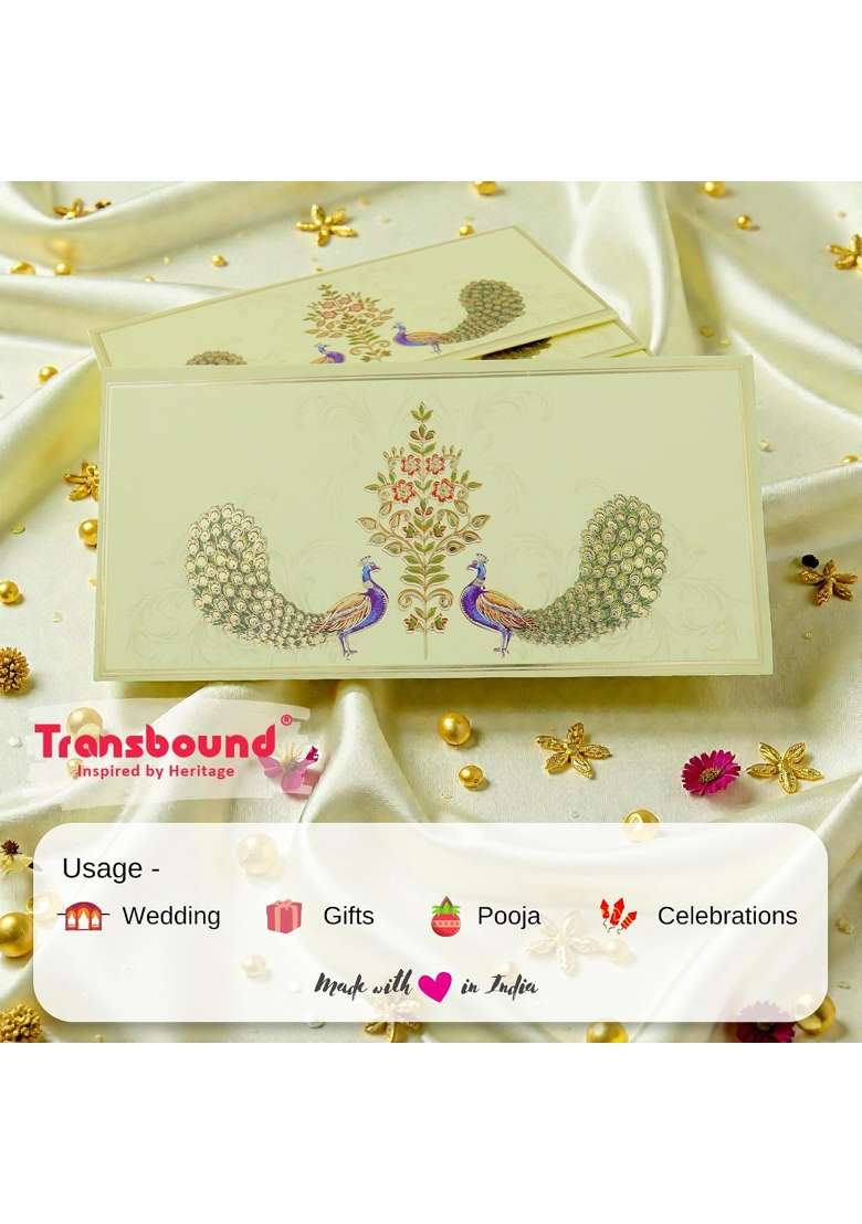 Transbound 40 Pcs Premium Colorful Shagun Lifafa Money Gift Envelopes for Wedding Cash Gifts Birthdays - Indya