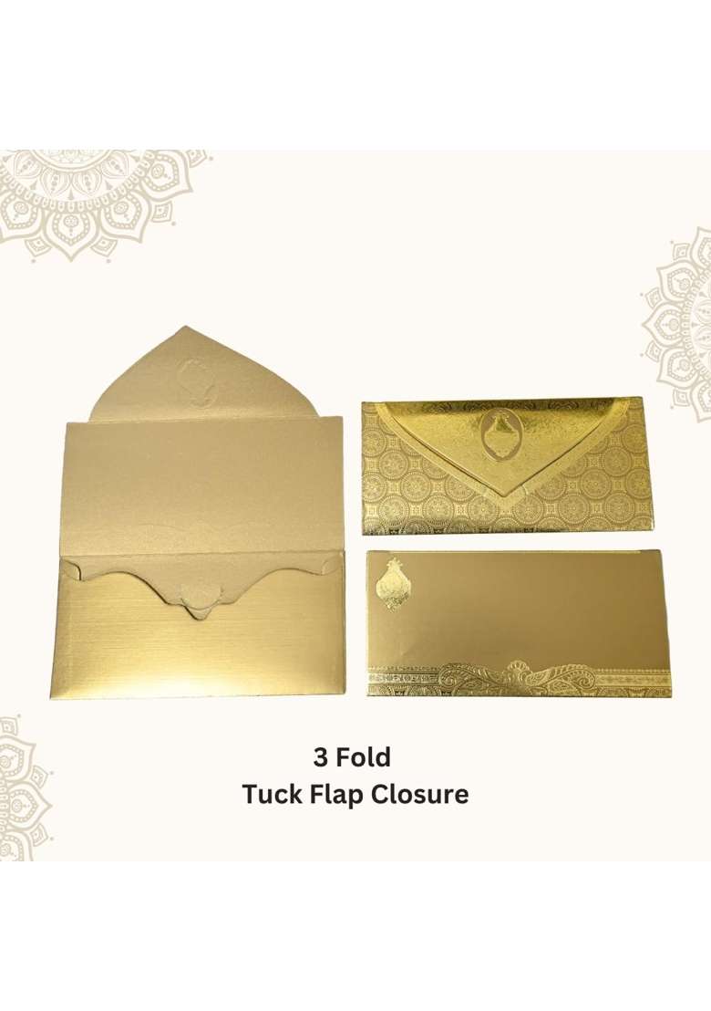 Vanya Creations 3 Fold Taj Royal Design Shagun Envelopes for Gifting Cash Money Cover Metallic Pack of 30 - Indya