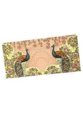 Vanya Creations Floral Peacock Delight Design Shagun Envelopes for Gifting Cash Money Cover Velvet Pack of 20