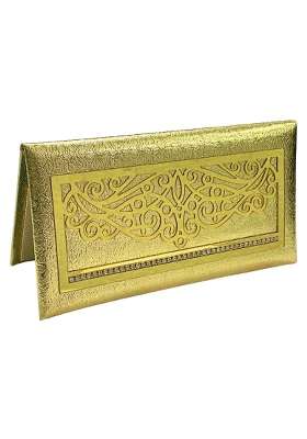 Vanya Creations Rectangle Shape Leatherette Cloth Fabric with Acrylic Cut Comb Design Shagun Pack of 4