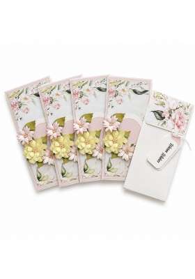Pink Craftlyicon Handmade Floral Shagun Envelope Decorative Money Gift Envelopes for Wedding Pack of 5