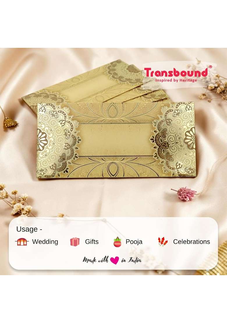 Transbound 40 Pcs Premium Colorful Shagun Lifafa Money Gift Envelopes for Wedding Cash Gifts Birthdays - Indya