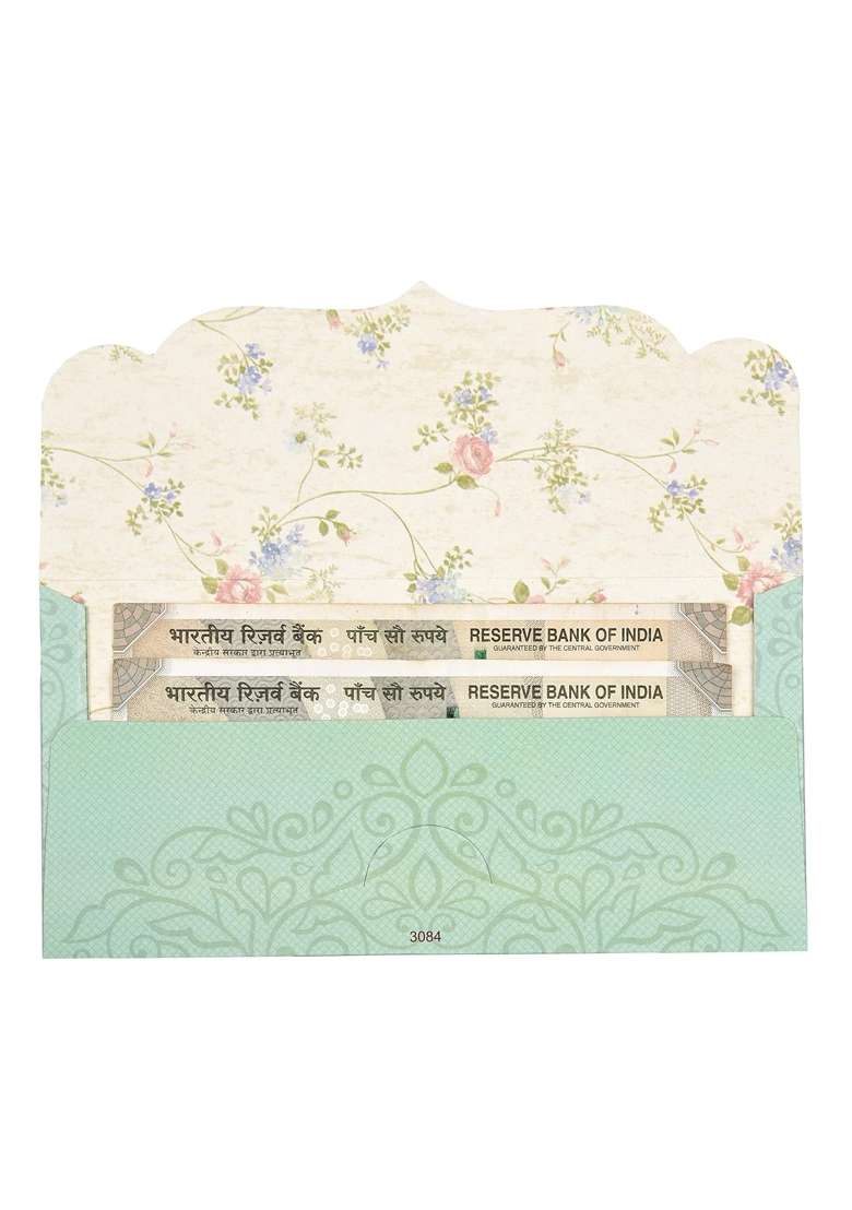Fonsie Blue Pattern Pcs Cash Envelopes for Gifting Money on Wedding Gift Baby Shower Gift Shagun Pack of 30 - Indya
