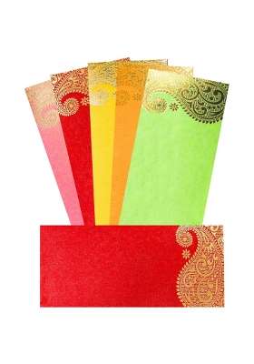 Topshelf Gold 75 Pcs Designer Shagun Cash Envelope Gift Envelope for Money Pack of 75