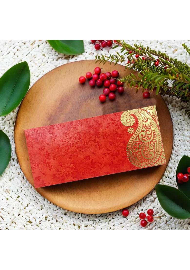 Topshelf Gold 75 Pcs Designer Shagun Cash Envelope Gift Envelope for Money Pack of 75 - Indya