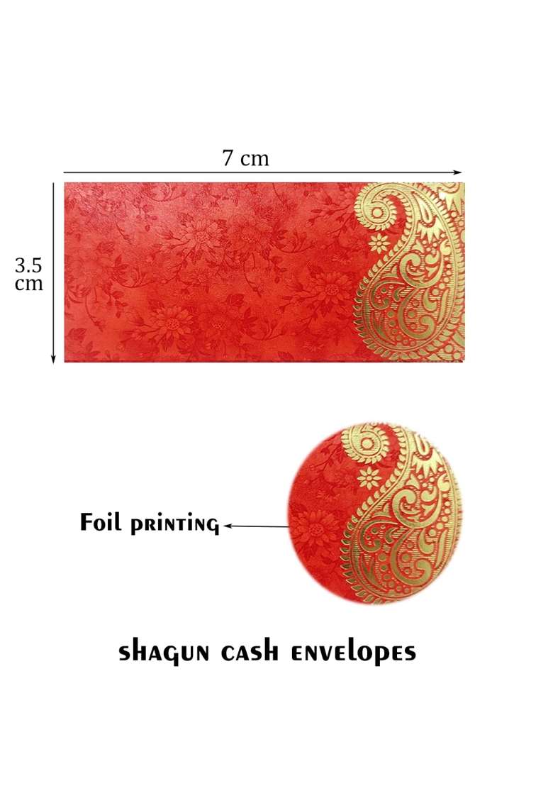 Topshelf Gold 75 Pcs Designer Shagun Cash Envelope Gift Envelope for Money Pack of 75 - Indya