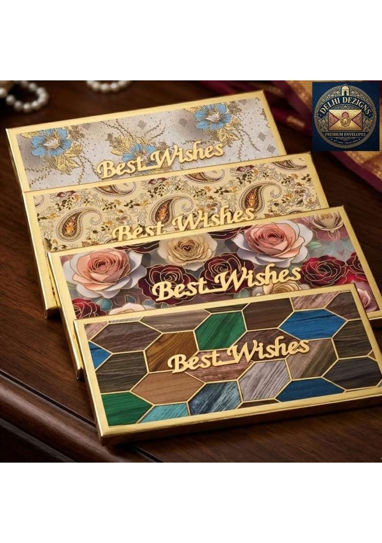 Delhi Dezigns Shagun Envelopes for Gifting Money in Wedding Sagan Birthday Return Gift in Fully Mgi Pack of 4 - Indya