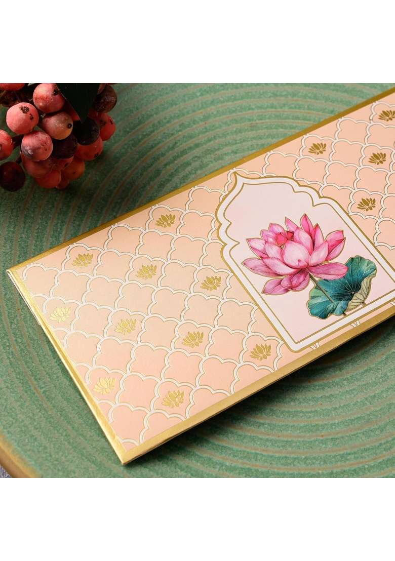 Pink Paper Co Luxurious Shagun Envelope Money Envelopes for Gifting Cash with Gold Foil Printing Pack of 10 - Indya