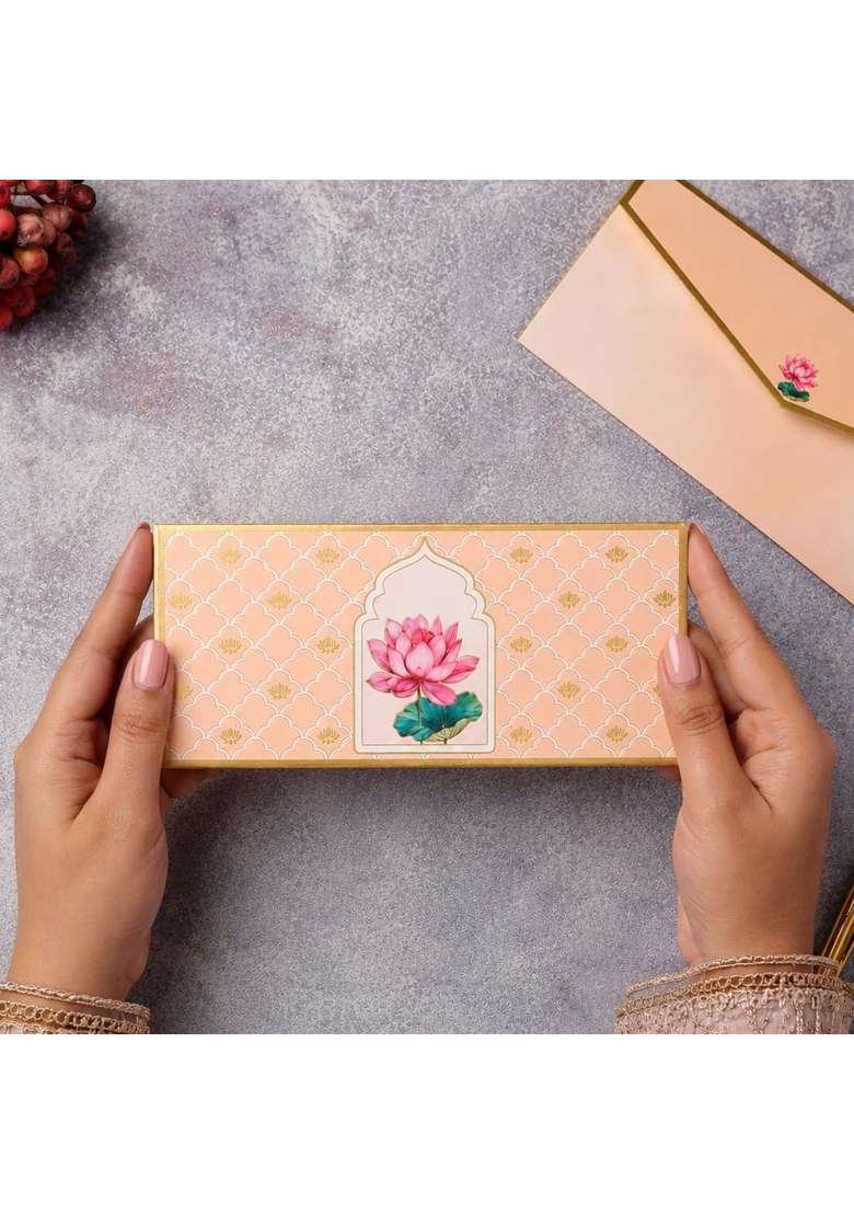 Pink Paper Co Luxurious Shagun Envelope Money Envelopes for Gifting Cash with Gold Foil Printing Pack of 10 - Indya
