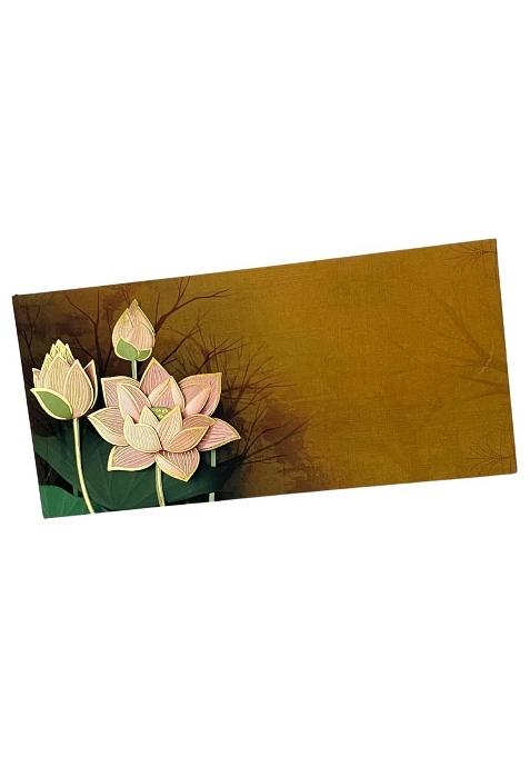 Vanya Creations Lotus Blossom Design Shagun Envelopes for Gifting Cash Money Cover Velvet Finish Pack of 20