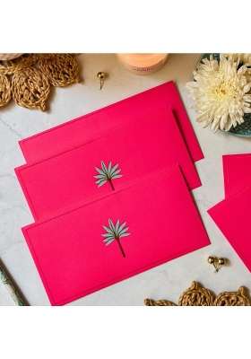 Be Stories the Royal Palm 190 GSM Rectangle Shape Cash Envelopes Shagun Lifafa for Gifting Money Pack of 5