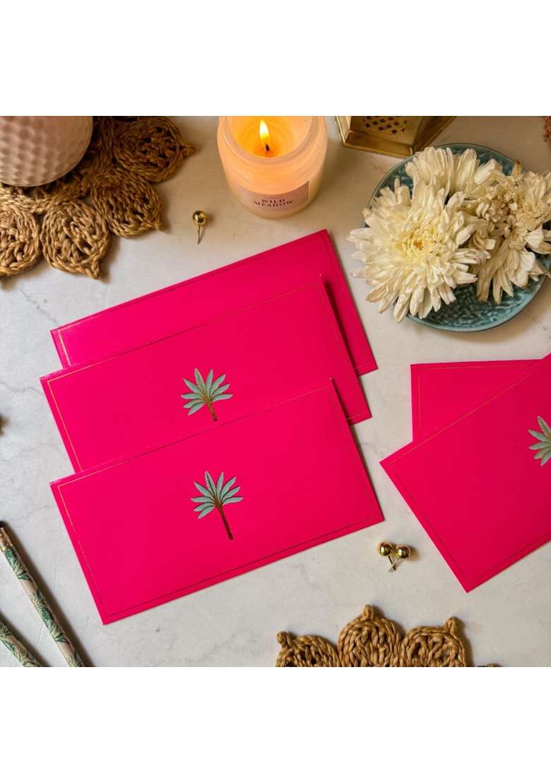 Be Stories the Royal Palm 190 GSM Rectangle Shape Cash Envelopes Shagun Lifafa for Gifting Money Pack of 5 - Indya