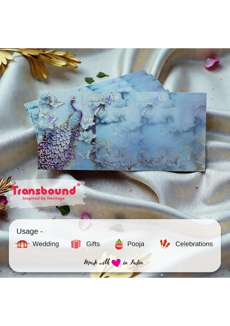 Transbound 40 Pcs Premium Colorful Shagun Lifafa Money Gift Envelopes for Wedding Cash Gifts Birthdays - Indya