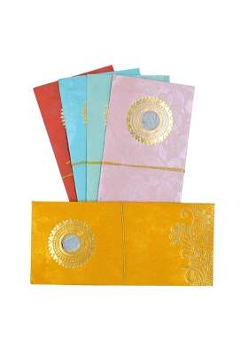 Transbound 100 Pcs Multicolored Sagan Money Envelopes with Coin for Cash Gifts in Weddings Birthdays Rakhi
