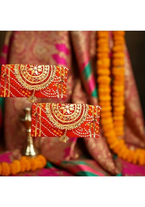 Berrycrave Fabric Paper Fancy Jaipuri 3D Design Shagun Envelope Shaadi Ke Lifafe
