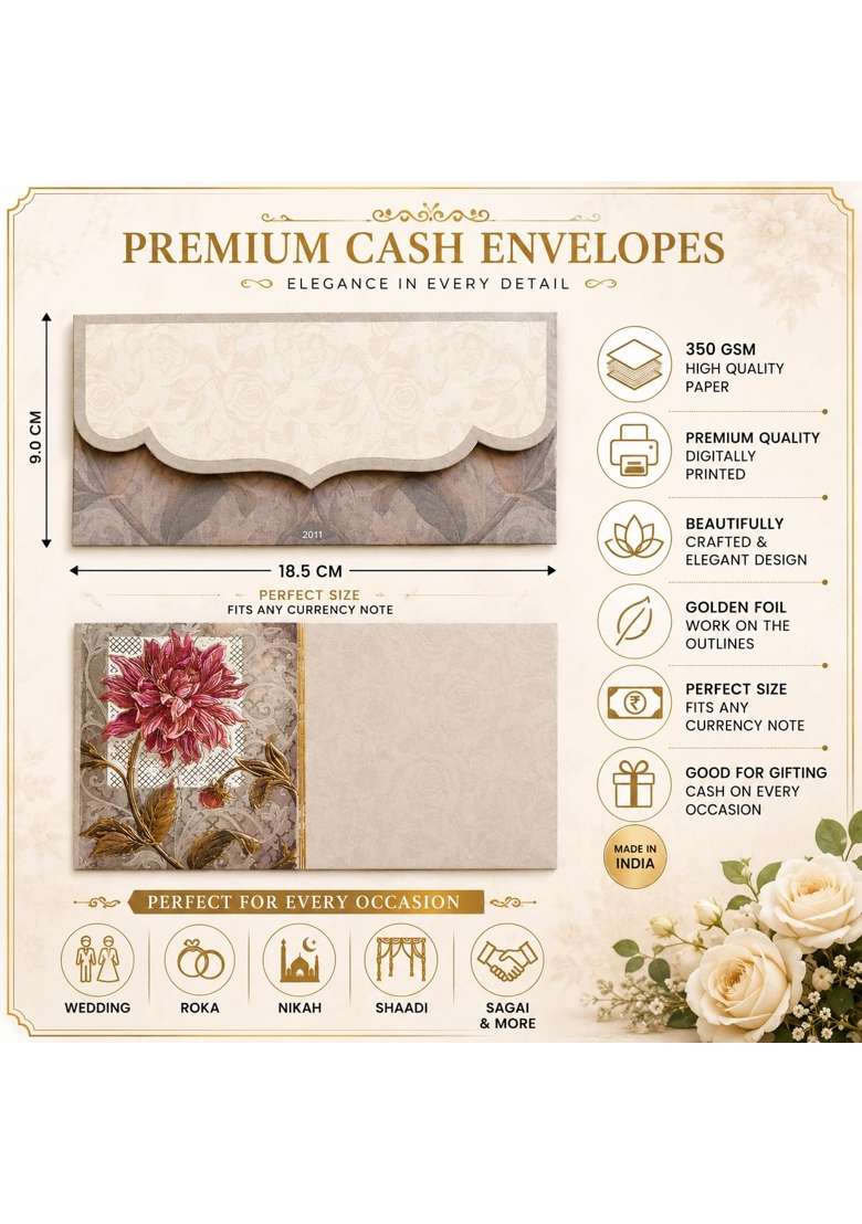 Jhintemetic Colourful Designer Shagun Lifafa Money Gift Envelope Digitally Printed for Gifting Money Pack of 40 - Indya