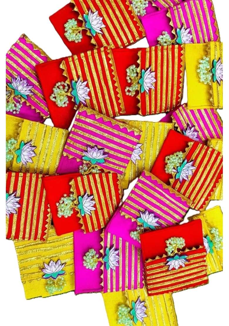 Small Gota Patti Envelope for Wedding Birthday Shagun Money Gifting Pack of 6 - Indya