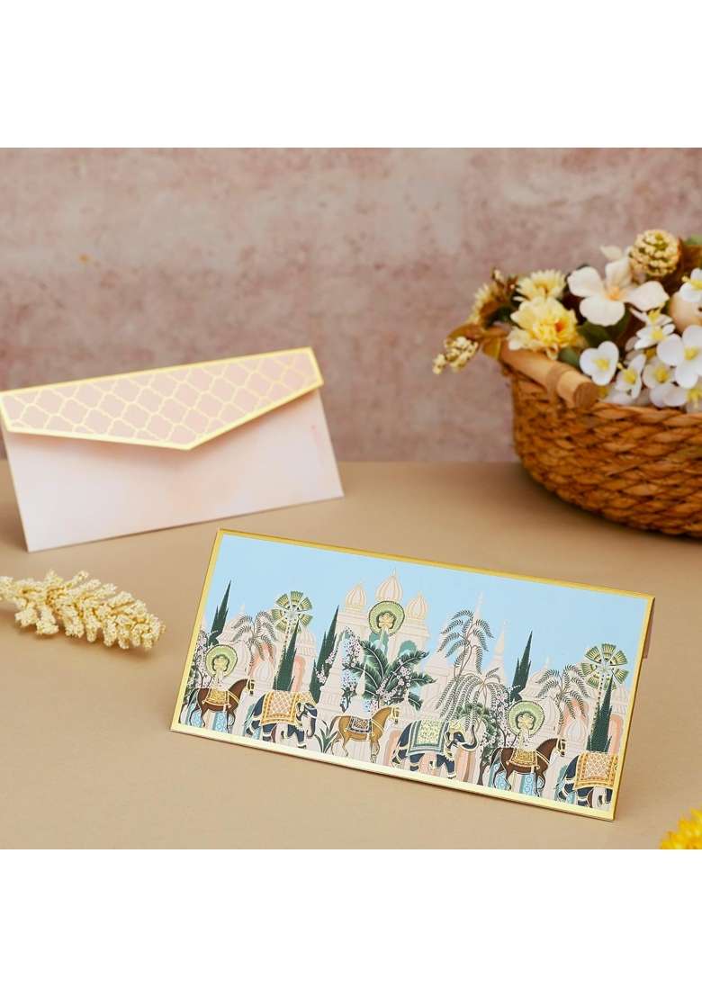 Pink Paper Co Luxurious Shagun Envelope Money Envelopes for Gifting Cash with Gold Foil Printing Pack of 10 - Indya