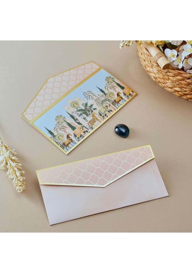 Pink Paper Co Luxurious Shagun Envelope Money Envelopes for Gifting Cash with Gold Foil Printing Pack of 10 - Indya