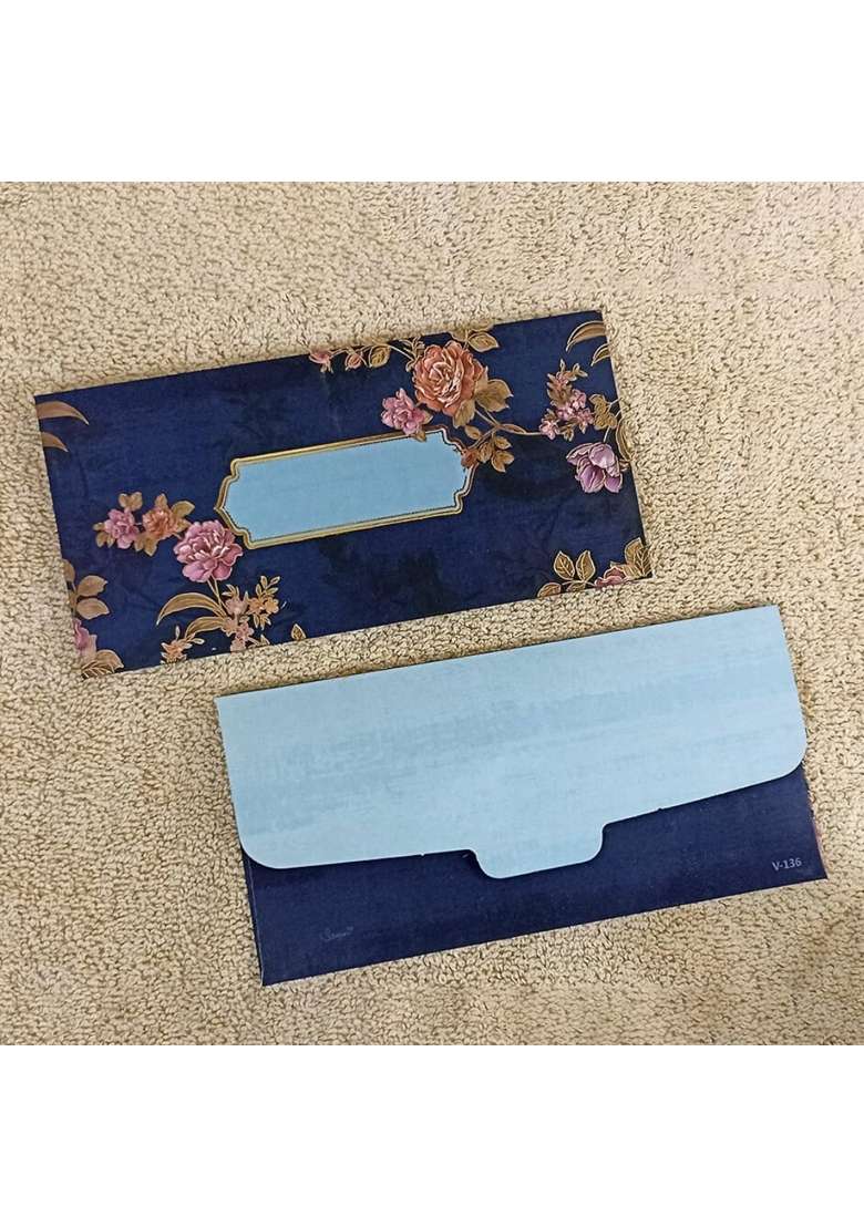 Vanya Creations Golden Floral Design Shagun Envelopes for Gifting Cash Money Cover Velvet Finish Pack of 30 - Indya