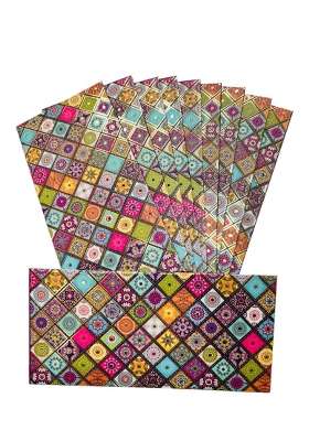 RKG Handicrafts Multicolour Rajasthani Pattern Design Pcs Cash Envelopes for Gifting Money Pack of 30